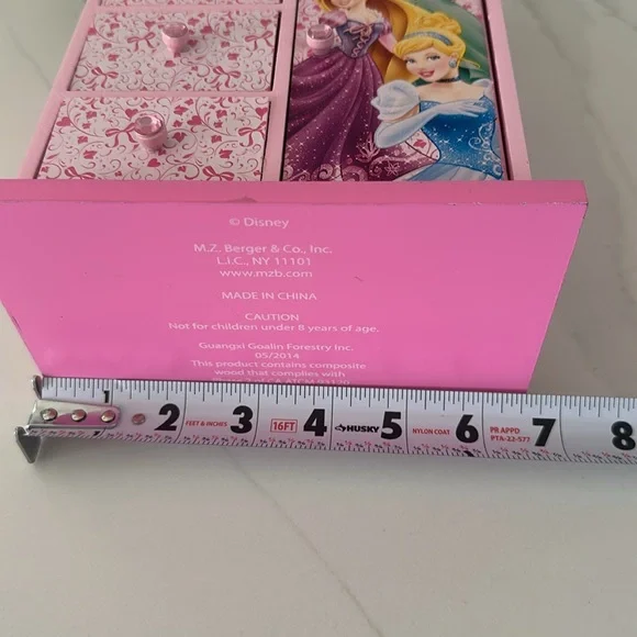 Disney Princess wooden girls Jewelry Box. Color pink. - Picture 5 of 6